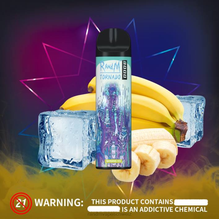 Tornado Vape Schweiz | RandM Tornado 00P2247 8000 Airflow Control Vape-Gerät 1St Bananeneis